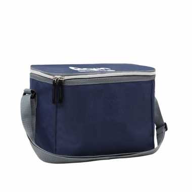 1x navy koeltassen voor 6/sixpack blikjes 26 x 16 cm 7.5 liter met schouderband