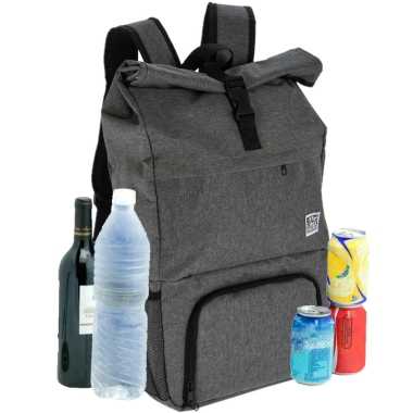 Grote koeltas rugtas/rugzak grijs 30 x 18 x 58 cm 27 liter