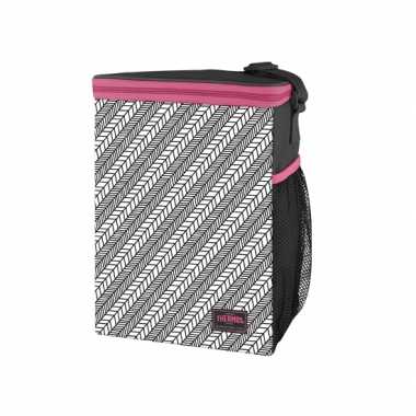 Zwart met witte thermos koeltas 9 liter