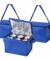 10x stuks kleine mini koeltassen blauw sixpack blikjes