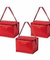 3x stuks kleine mini koeltassen rood sixpack blikjes