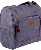 Kleine koeltas voor lunch grijs 25 x 12 x 26 cm 8 liter