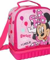 Kleine koeltas voor lunch roze met minnie mouse print 24 x 12 x 20 cm 5 liter