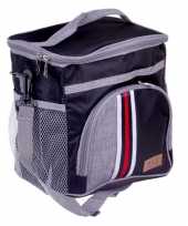 Koeltas schoudertas zwart met extra vakje 9 liter