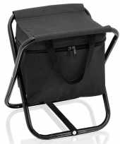 Opvouwbare stoel met koeltas zwart 26 x 34 x 32 cm