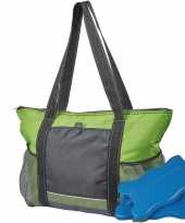 Zwart groene koeltas met 8x koelelementen 10114199